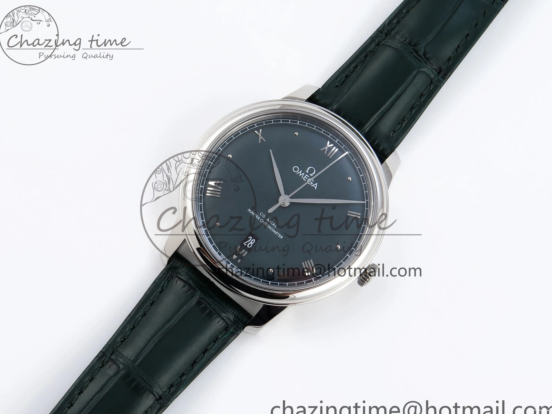 0215 Tailored De Ville Date SS MKF 1:1 Best Edition Dark Gray Dial Roman Marker on Black Leather Strap A 7740